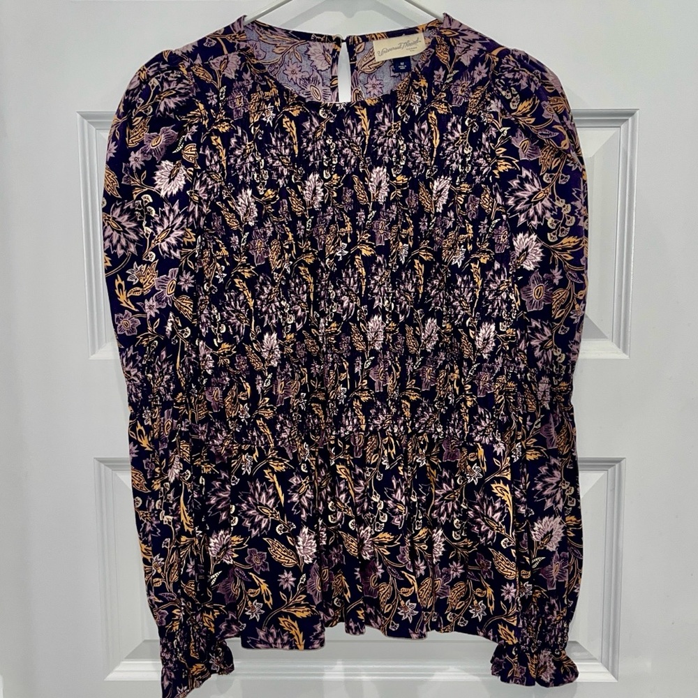 Universal Thread Women’s Purple Floral Peasant Top